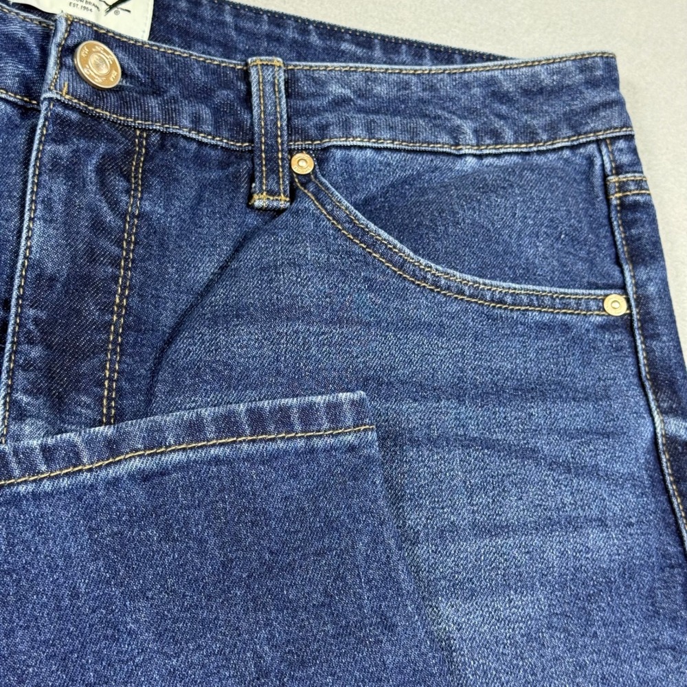 Seven7 Straight Leg Jeans Womens 14 Dark Wash Stretch Denim Blue Pants